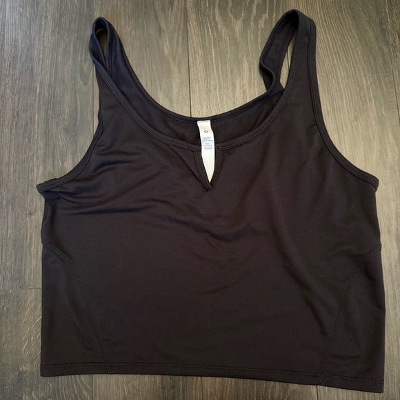 Lululemon Cropped Henley Tank Top Black - Picture 4 of 5